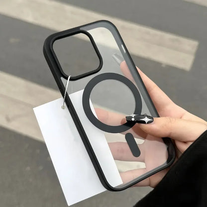 Luxury Magnetic for Magsafe Wireless Charge Case for Iphone 17 16 15 14 plus 13 12 11 Pro Max 17Air Shockproof Armor Clear Cover