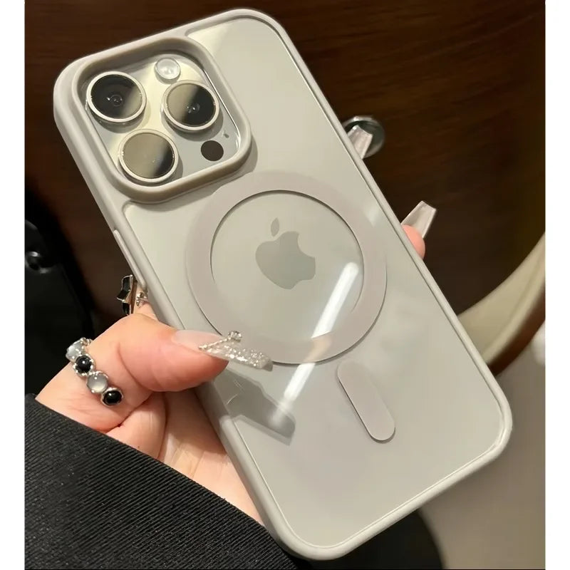 Luxury Magnetic for Magsafe Wireless Charge Case for Iphone 17 16 15 14 plus 13 12 11 Pro Max 17Air Shockproof Armor Clear Cover
